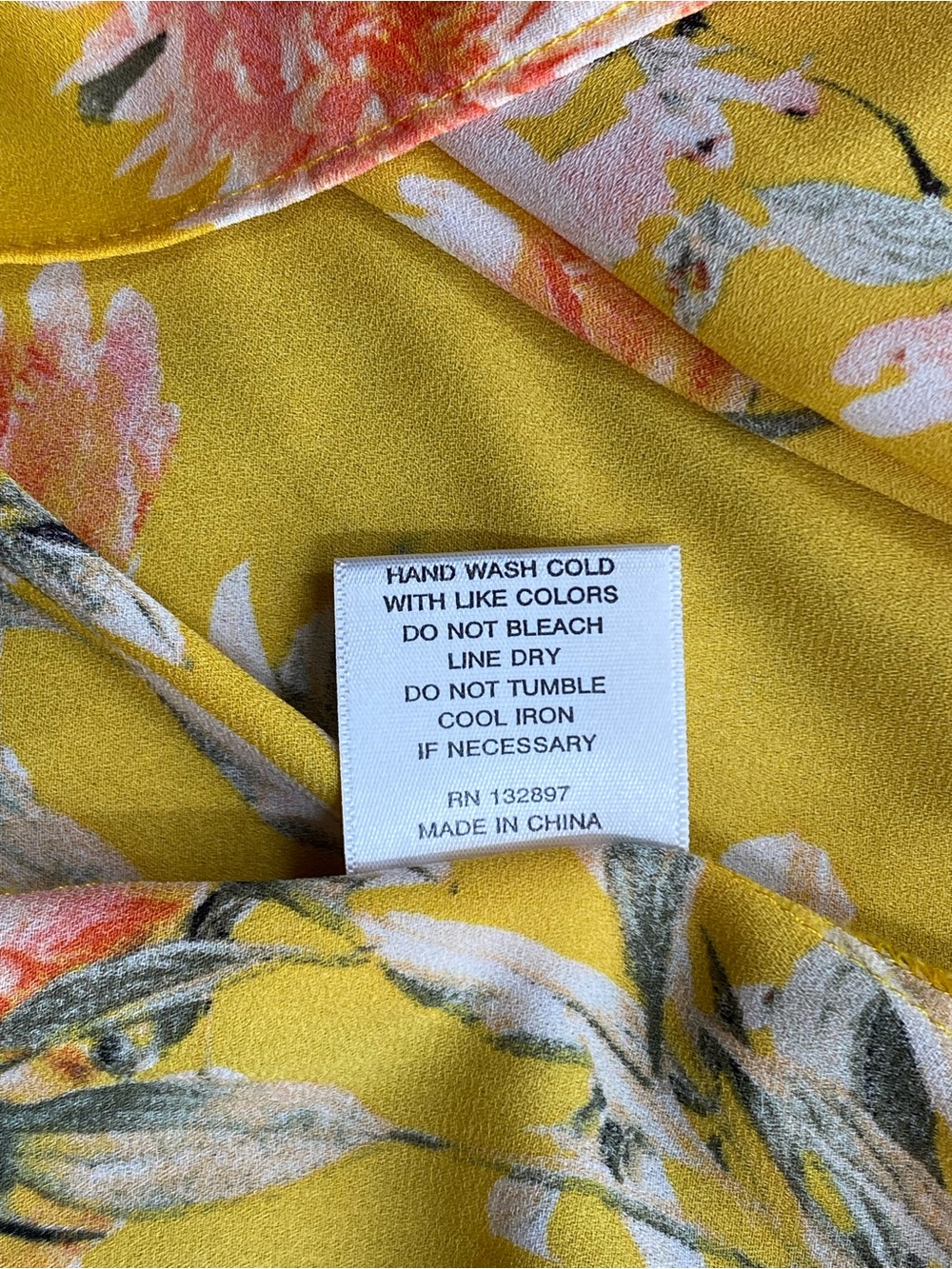 Rose & Olive‎ Women's Mustard Floral V-Neck Tunic Blouse 1X - Picture 10 of 11
